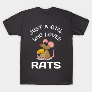 Just A Girl Who Loves Rats Owner Lover T-Shirt